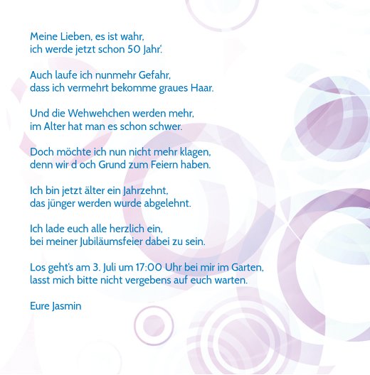 Ansicht 5 - Einladungskarte colorful circles 50 Foto