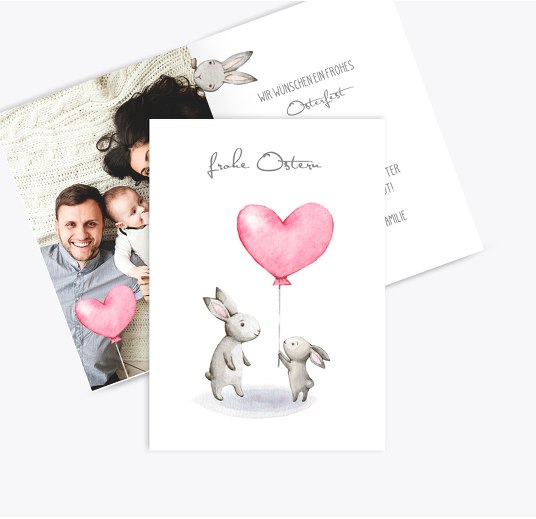 Osterkarte Häschentreff Weiß 105x148mm