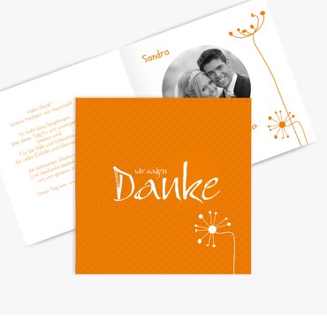 Hochzeit Dankeskarte abstrakte Blumen