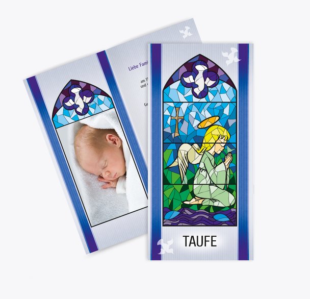 Taufe Einladungskarte Kirchenfenster