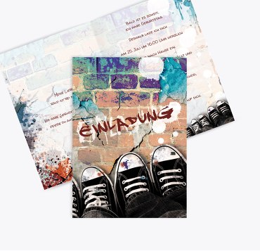 Geburtstagskarte Jugendliche Graffiti