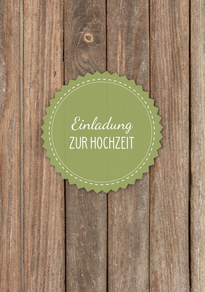 Ansicht 3 - Hochzeit Einladung Vintage Holz