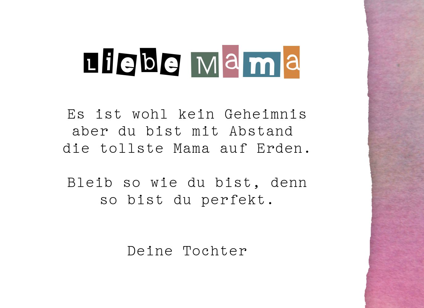 Muttertagskarte Farbenfroh Selbst Gestalten
