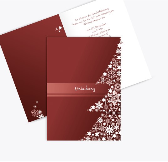 Einladung Sternenbaum Dunkelrotbraun 105x148mm