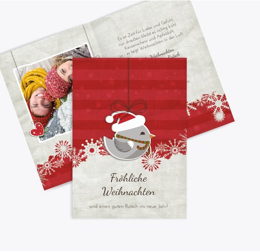 Foto Grußkarte Vogel Rot 105x148mm