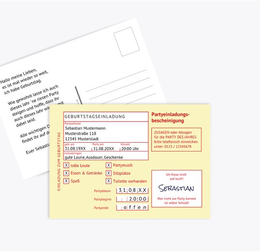 Einladung Partyeinladungsbescheinigung champagner 148x105mm