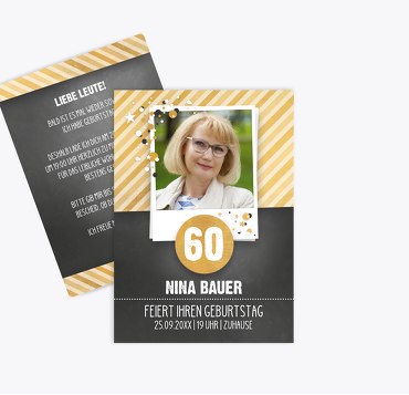 Geburtstagseinladung Konfetti 60