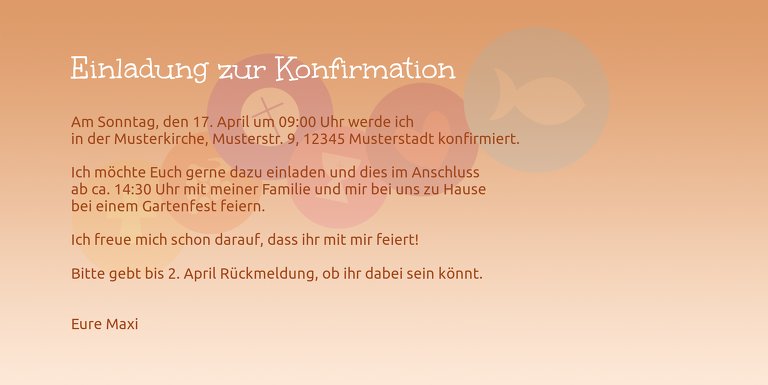 Ansicht 5 - Konfirmation Einladungskarte bunte Elemente