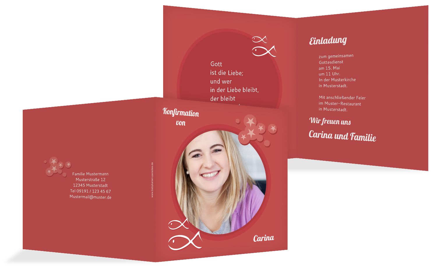 Einladungskarte Zur Konfirmation Star Selbst Gestalten