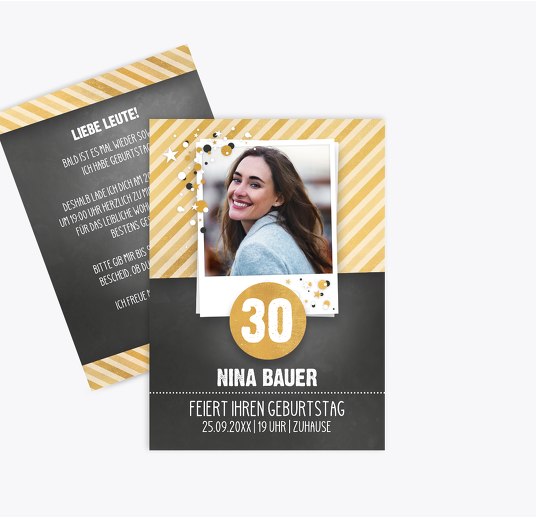 Geburtstagseinladung Konfetti 30 Butterblumengelb 105x148mm