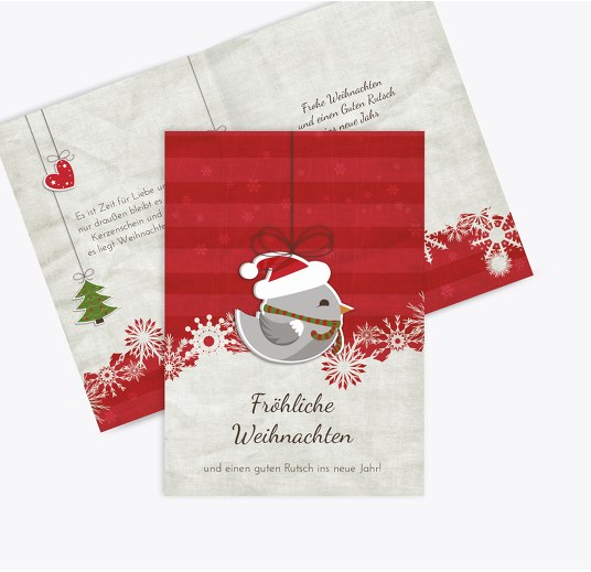 Grußkarte Vogel Rot 105x148mm