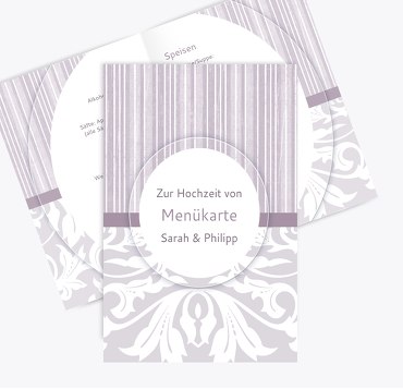 Hochzeit Menükarte Streifenzauber