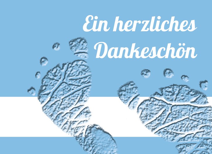 Ansicht 4 - Taufe Dankeskarte Footprints