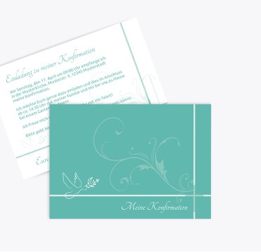 Einladungskarte zur Konfirmation floral