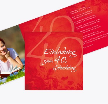 Geburtstagskarte floral verspielt 40 Foto