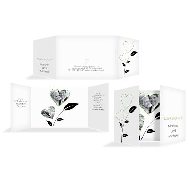 Hochzeit Dankeskarte Herzblume