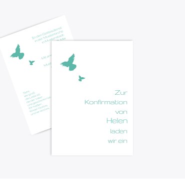 Konfirmationskarte Einladung Taube