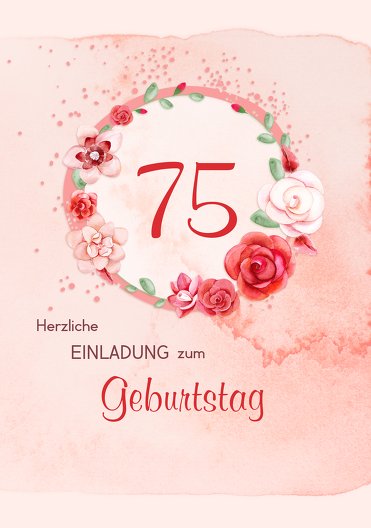 Ansicht 3 - Geburtstagseinladung Aquarell Rosen 75