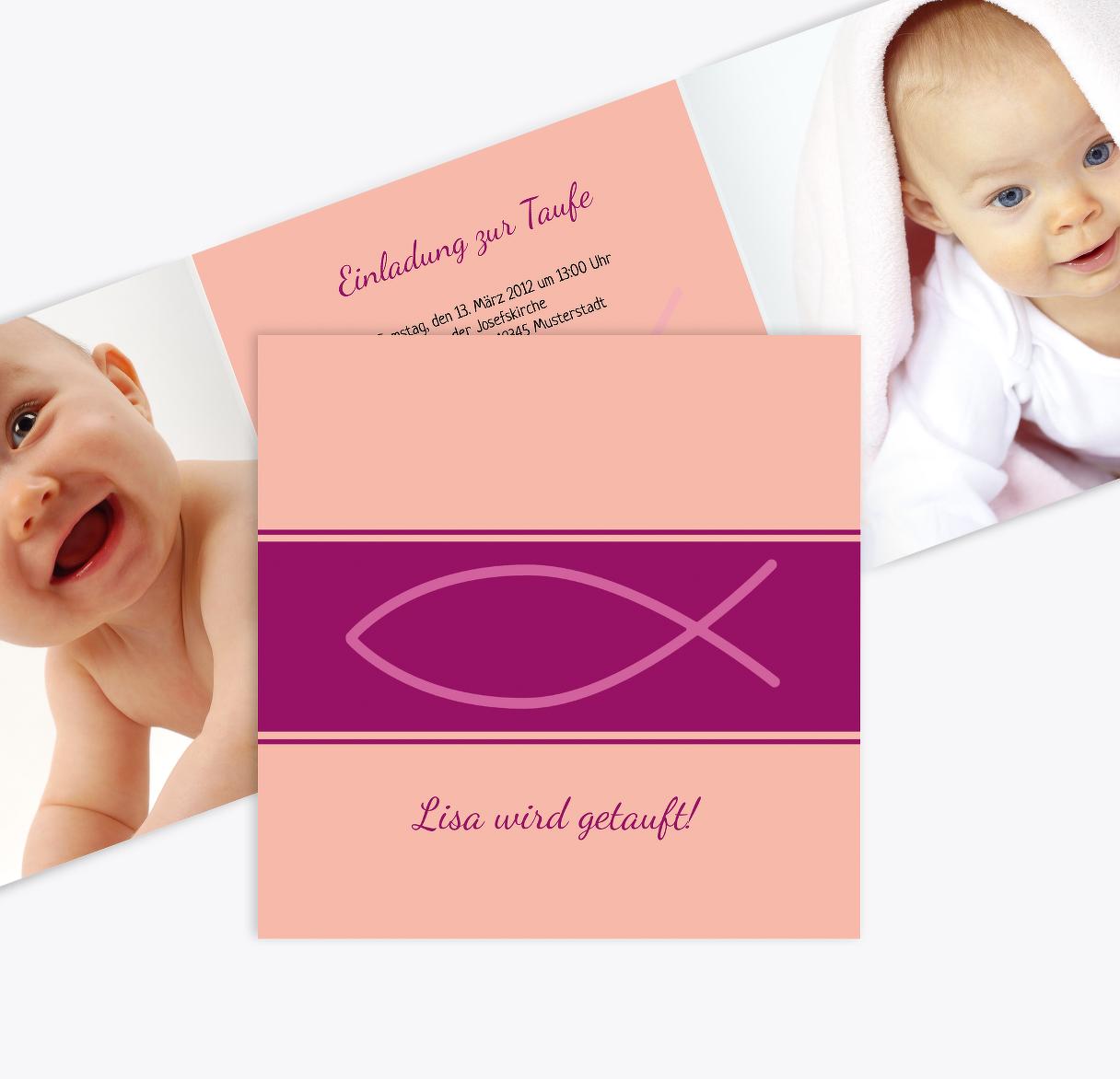 Was Schreibt Man Auf Eine Taufkarte Umschlag Taufkarte Fisch selbst gestalten!