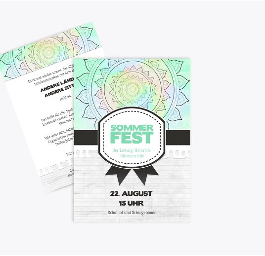 Einladung Sommerfest Psychedelic AquaTürkis 105x148mm