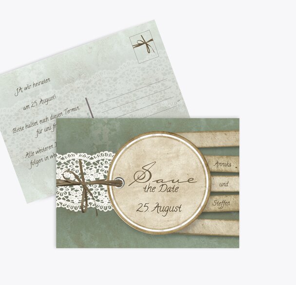 Save-the-Date Vintage Lace