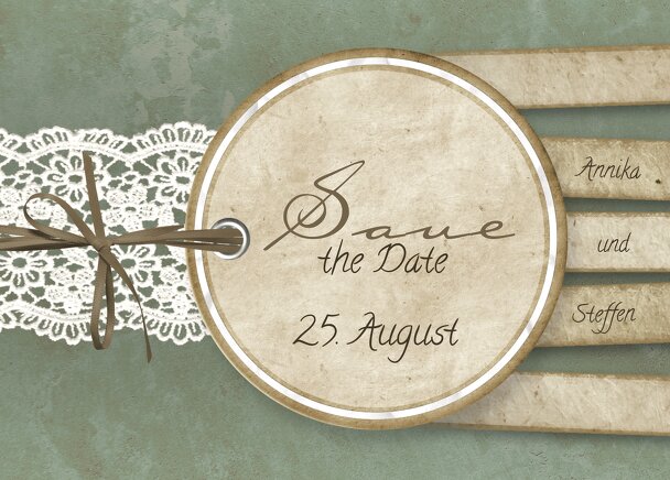 Ansicht 2 - Save-the-Date Vintage Lace