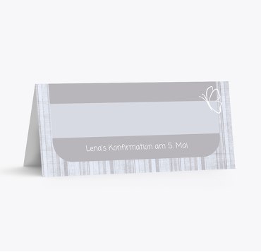Tischkarte Konfirmation Butterfly 2