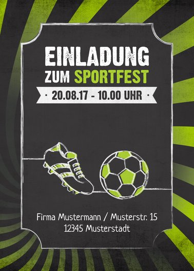 Ansicht 2 - Einladung Sommerfest Retro Sport