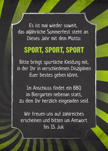 Ansicht 3 - Einladung Sommerfest Retro Sport