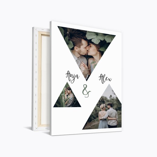 Wandbild Hochzeit "Dreiecke" Weiß 400x600mm