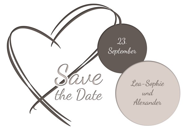 Ansicht 2 - Hochzeit Save-the-Date Doppelherz