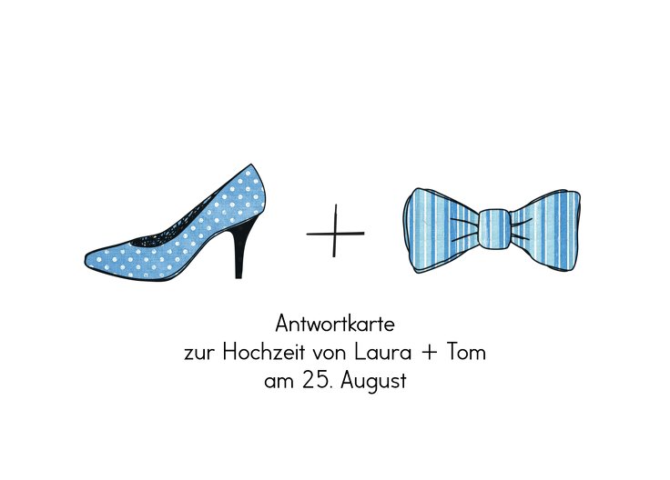 Ansicht 2 - Antwortkarte High Heel und Fliege