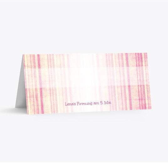 Tischkarte Firmung Butterfly 2 Pinkdunkellila 100x44mm