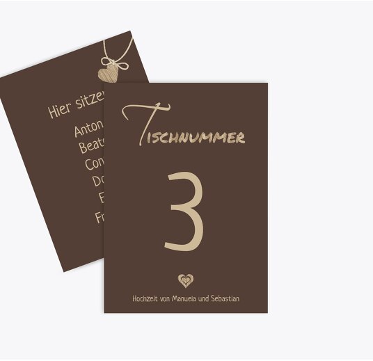 Tischnummer natürlich Ja braunmatsch 105x148mm