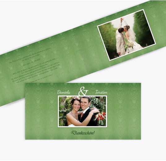 Hochzeit Danke Din Eheversprechen Grasgruen 215x105mm