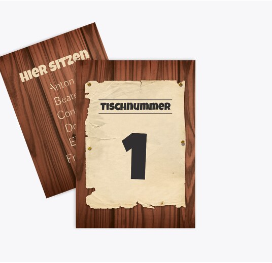 Tischnummer Steckbrief braunmatsch 105x148mm