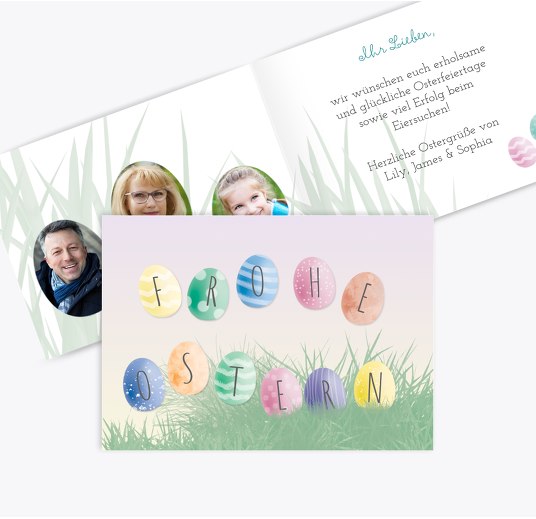 Osterkarte Ostergras HellLila 148x105mm
