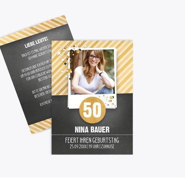 Geburtstagseinladung Konfetti 50