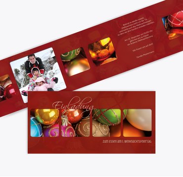 Foto Einladung Christbaumkugeln