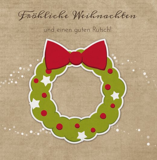 Ansicht 3 - Grußkarte Weihnachtskranz