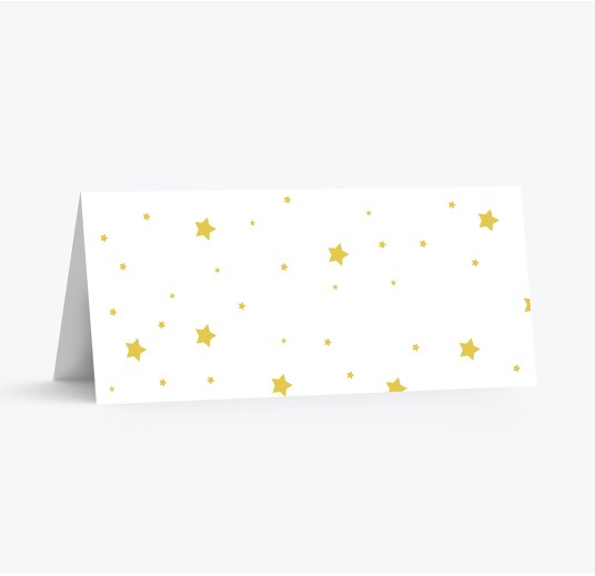 Tischkarte Sterne OckerGelb 100x44mm