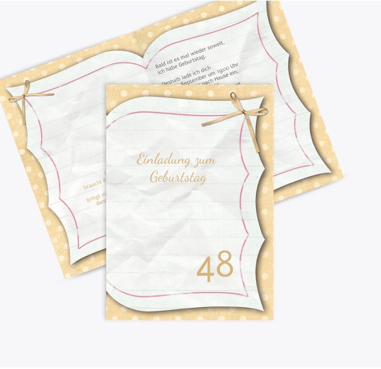 Geburtstagskarte Gedichtebuch BeigeOrange 105x148mm