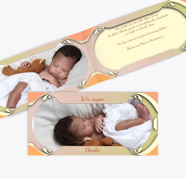Taufe Dankekarte Long Frame