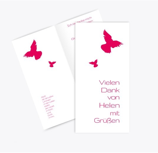 Firmung Dankeskarte Taube WeinRot 105x215mm