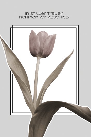 Ansicht 3 - Trauerkarte Tulpe