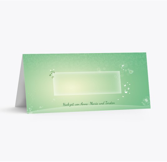 Hochzeit Tischkarte Dream hellgrünblau 100x44mm