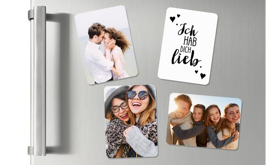 Magnete Trio mit Spruch Weiß 55x77mm