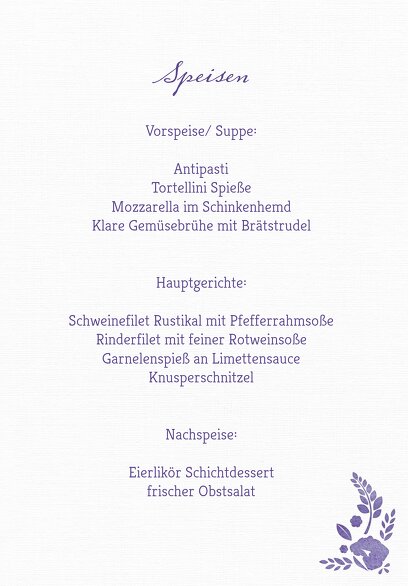 Ansicht 5 - Hochzeit Menükarte Vogelpaar