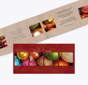 Grußkarte Christbaumkugeln