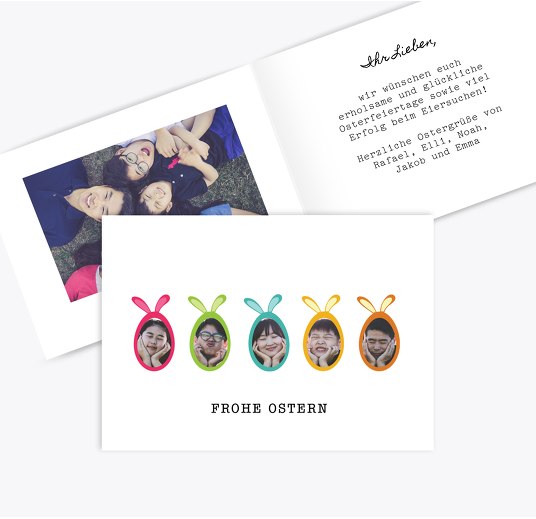 Osterkarte Minimalistisch Weiß 148x105mm